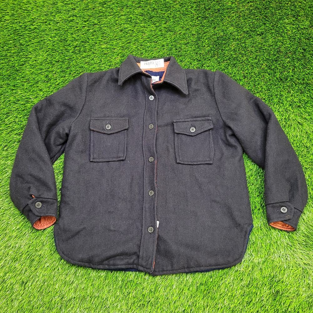 Vintage 70s Wrangler Jacket Women Medium 20x24 Black Shacket